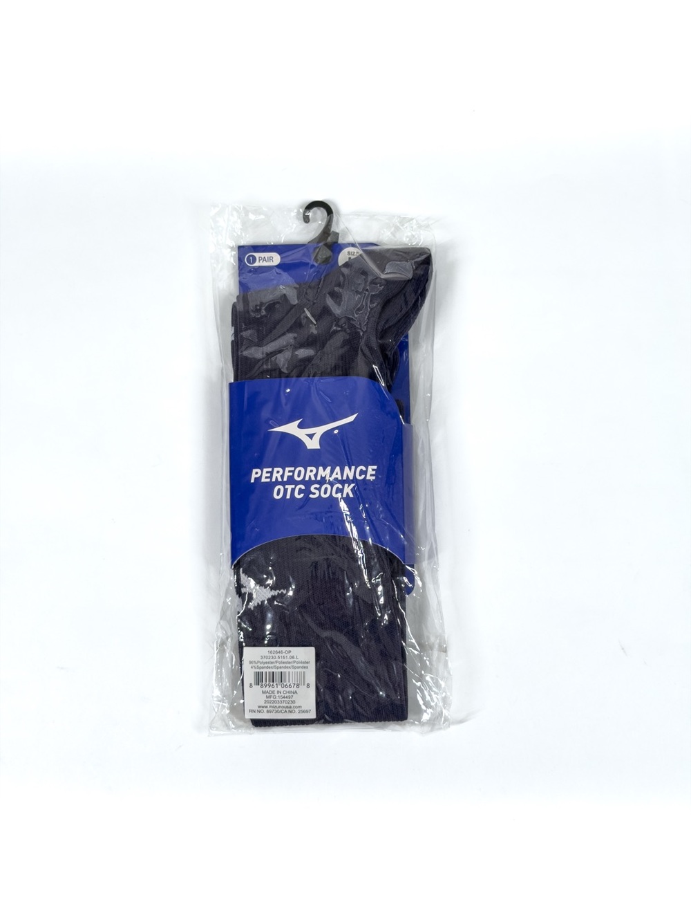 Mizuno Size L Navy Performance OTC Athletic Socks 1 Pair NWT